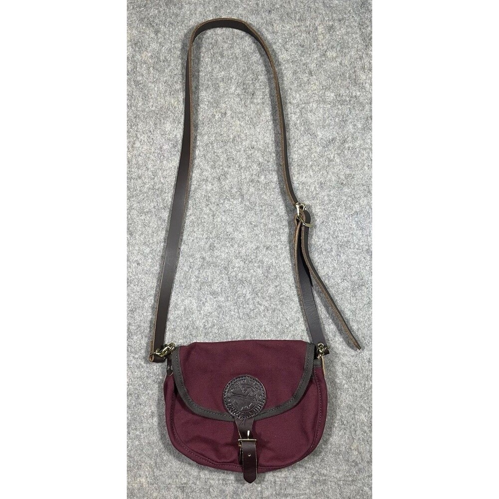 Duluth Pack Canvas Leather Strap Burgundy Shell Purse Shoulder Bag Small Clean